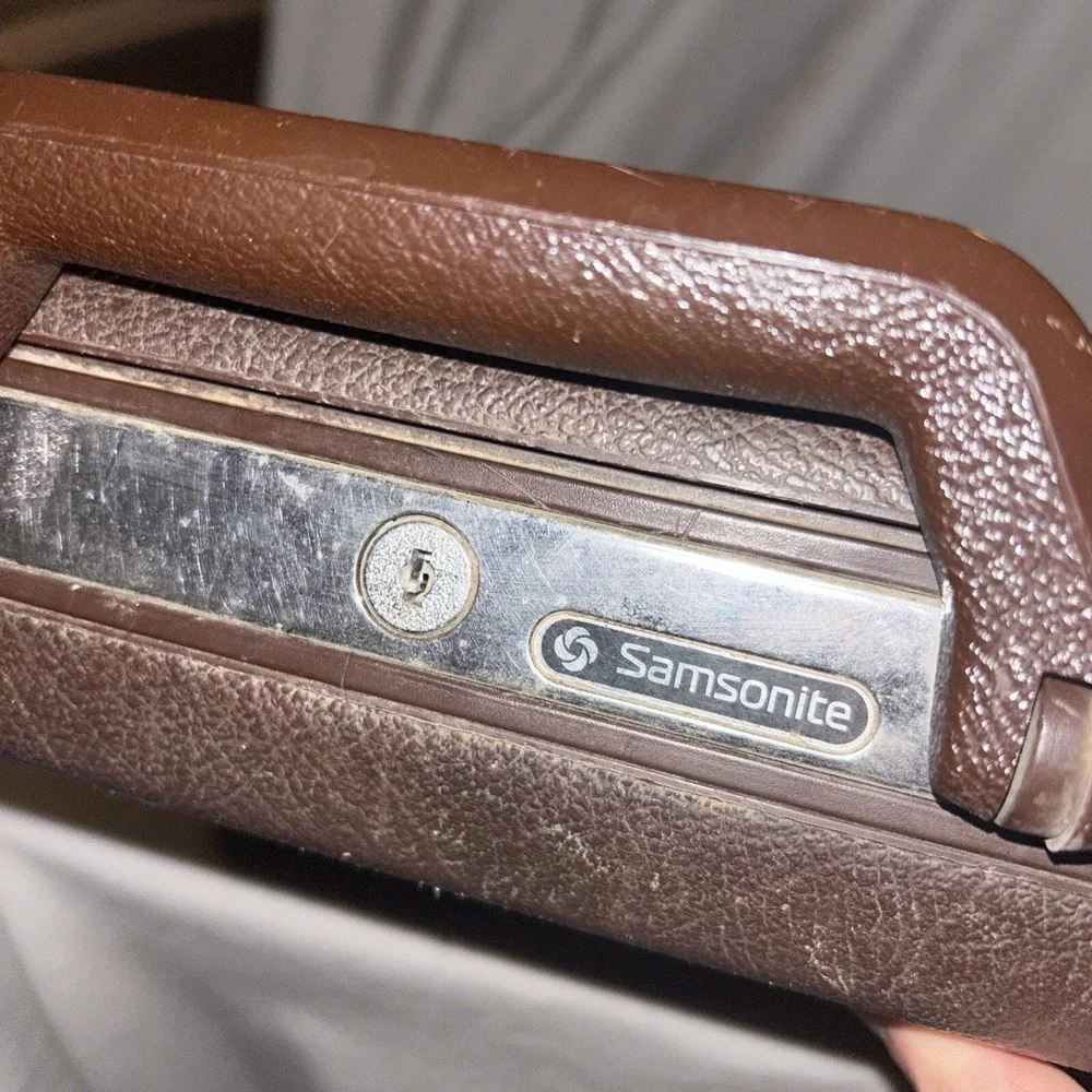 Vintage Samsonite Delegate Briefcase Attache‎ Case Hard Shell Brown With Key